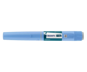 Front view of Ozempic 1 mg pen packaging box with semaglutide 4 mg per 3 mL label